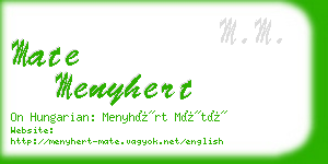 mate menyhert business card